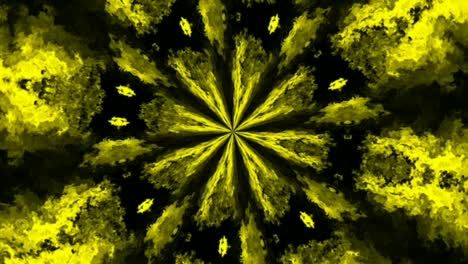 black and yellow smoke spreading - animation