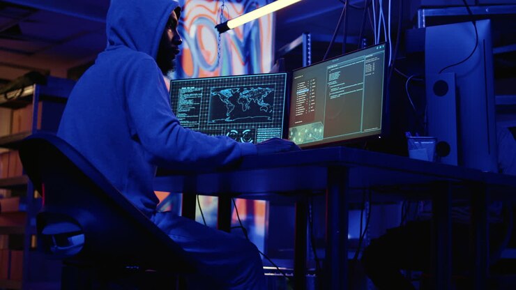 Hacker doing financial theft