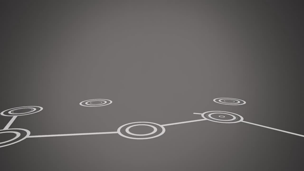 animación de la red de conexiones alcances de escaneo procesamiento de datos en fondo gris