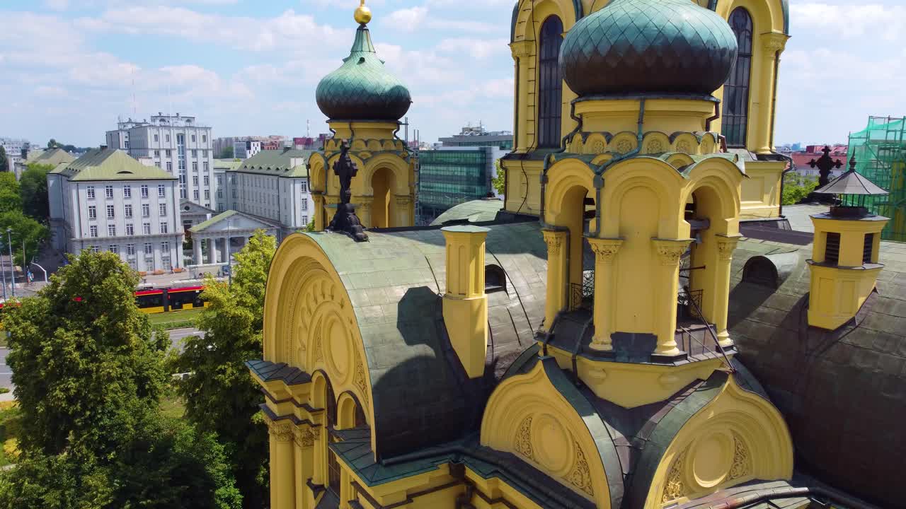 Warsaw Poland Metropolitan Orthodox Cathedral of St. Mary Magdalene, aerial