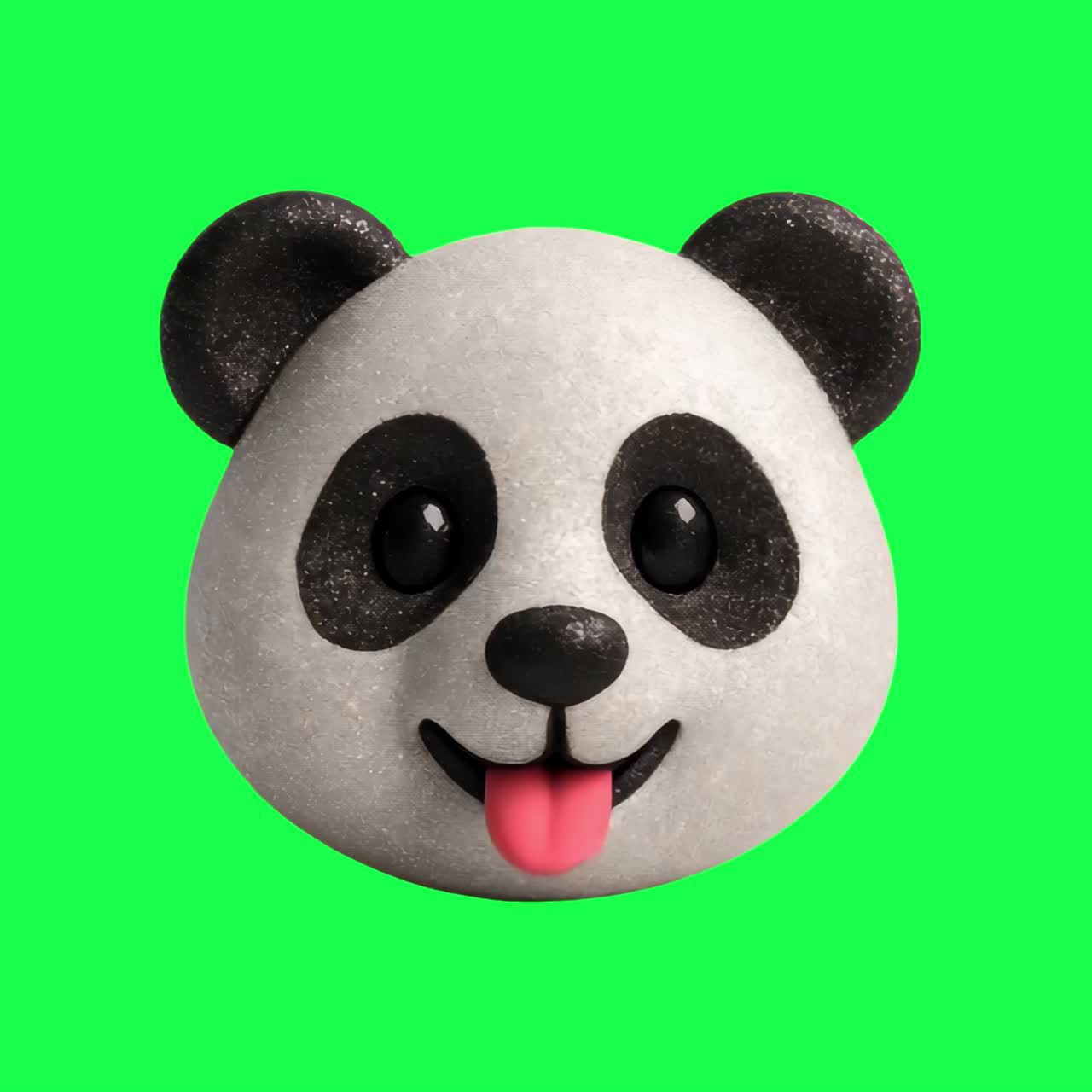 Animazione di illustrazione emoji di panda carino, video 4K trasparente, green screen