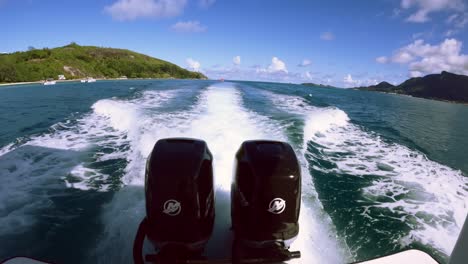 seychelles st anne marine park, boat heading back from st anne marine park