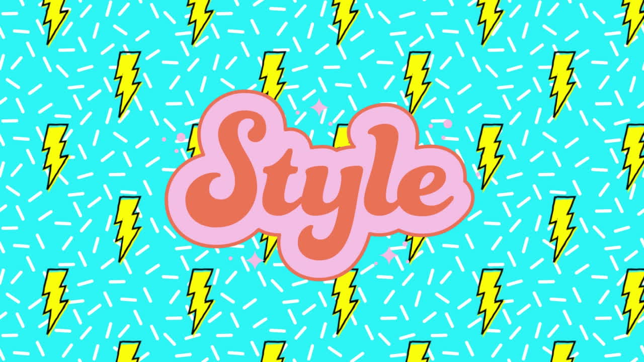 Animation of style text on blue background