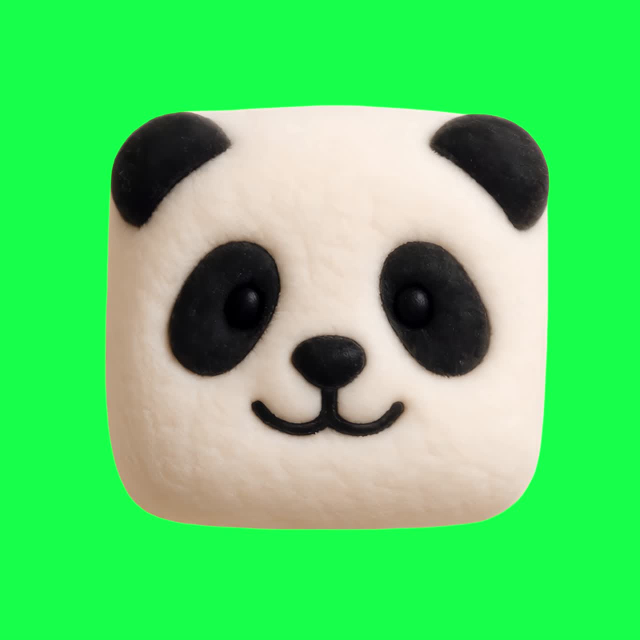 Animazione di un'icona emoji di un panda carino, video 4K trasparente, green screen