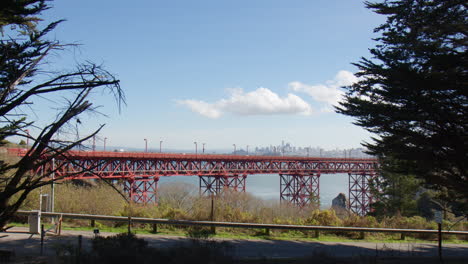 san francisco, california - partial view of the golden gate bridge - wide shot