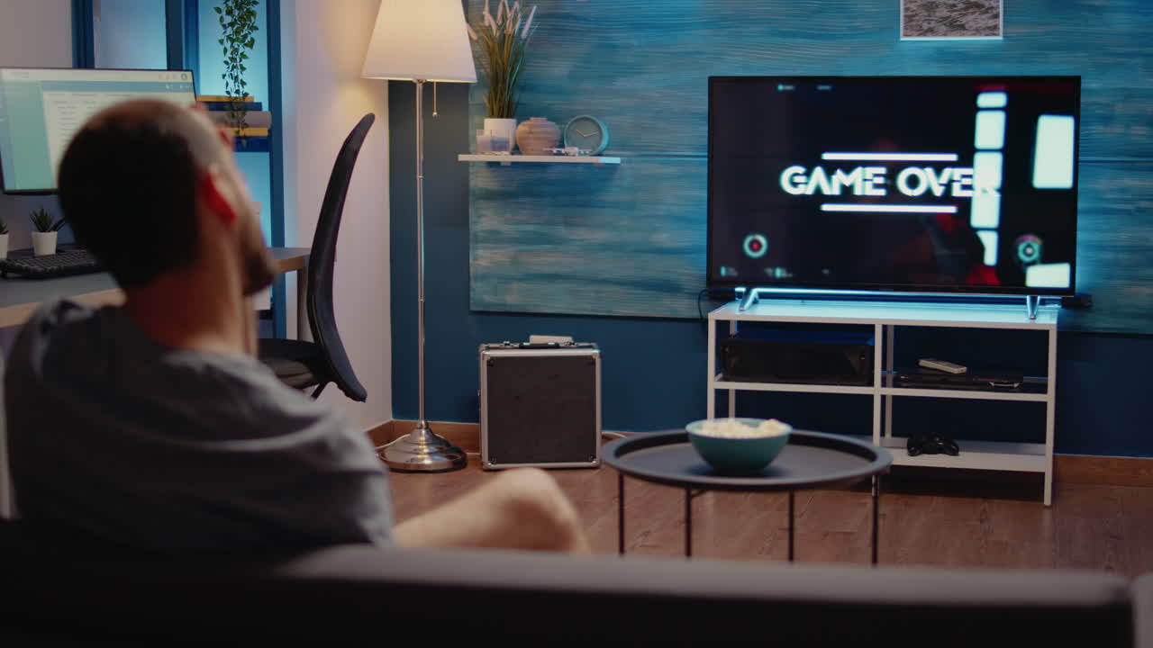 Young person playing with modern technology gadget