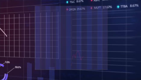 Animation-Von-Grafiken,-Diagrammen-Und-Der-Verarbeitung-Finanzieller-Daten-Auf-Schwarzem-Hintergrund