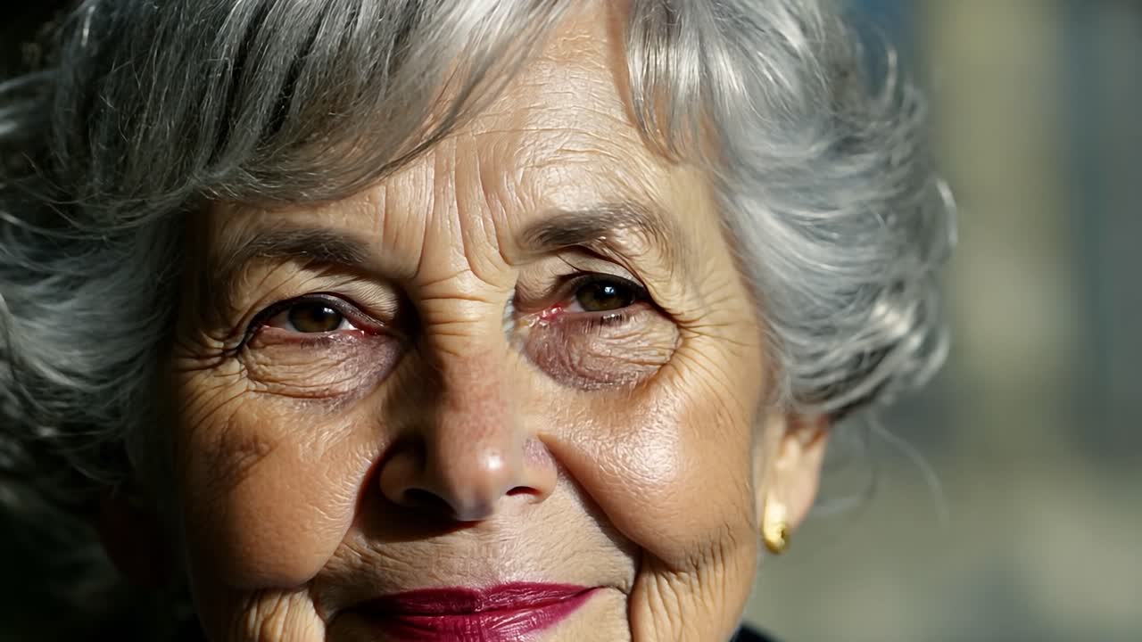 Portrait of an Elderly Woman with a Soft Smile