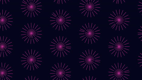 Glowing symmetry green circle pattern on dark blue background