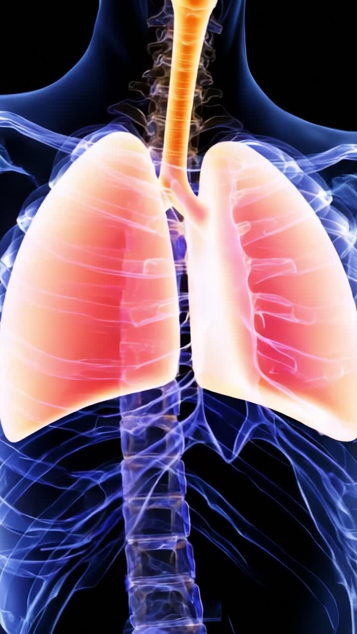 Anatomical Visualization of the Human Rib Cage and Lungs Exhibiting Detailed Structure and Function in Two Distinct Frames with Emphasis on Internal Organs