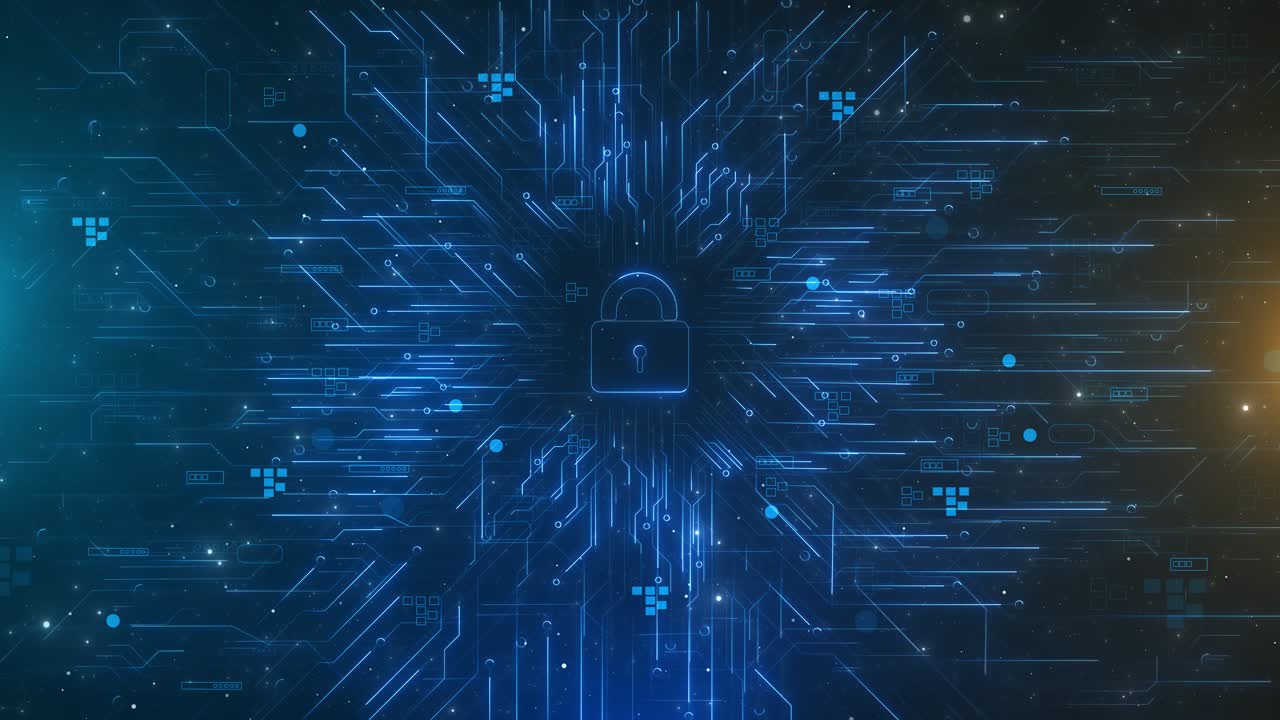 Cyber security information protection digital lock protecting network data blockchain crypto global