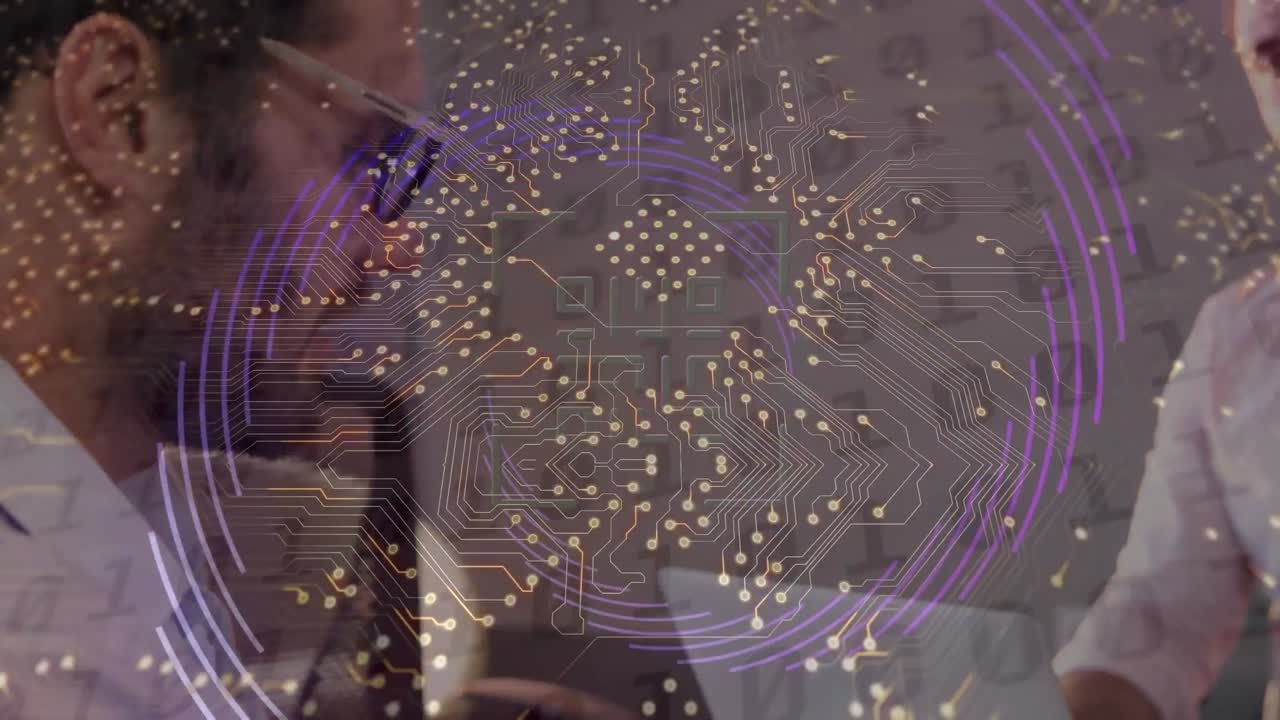 animación de la red de conexiones entre diversas personas de negocios en la oficina