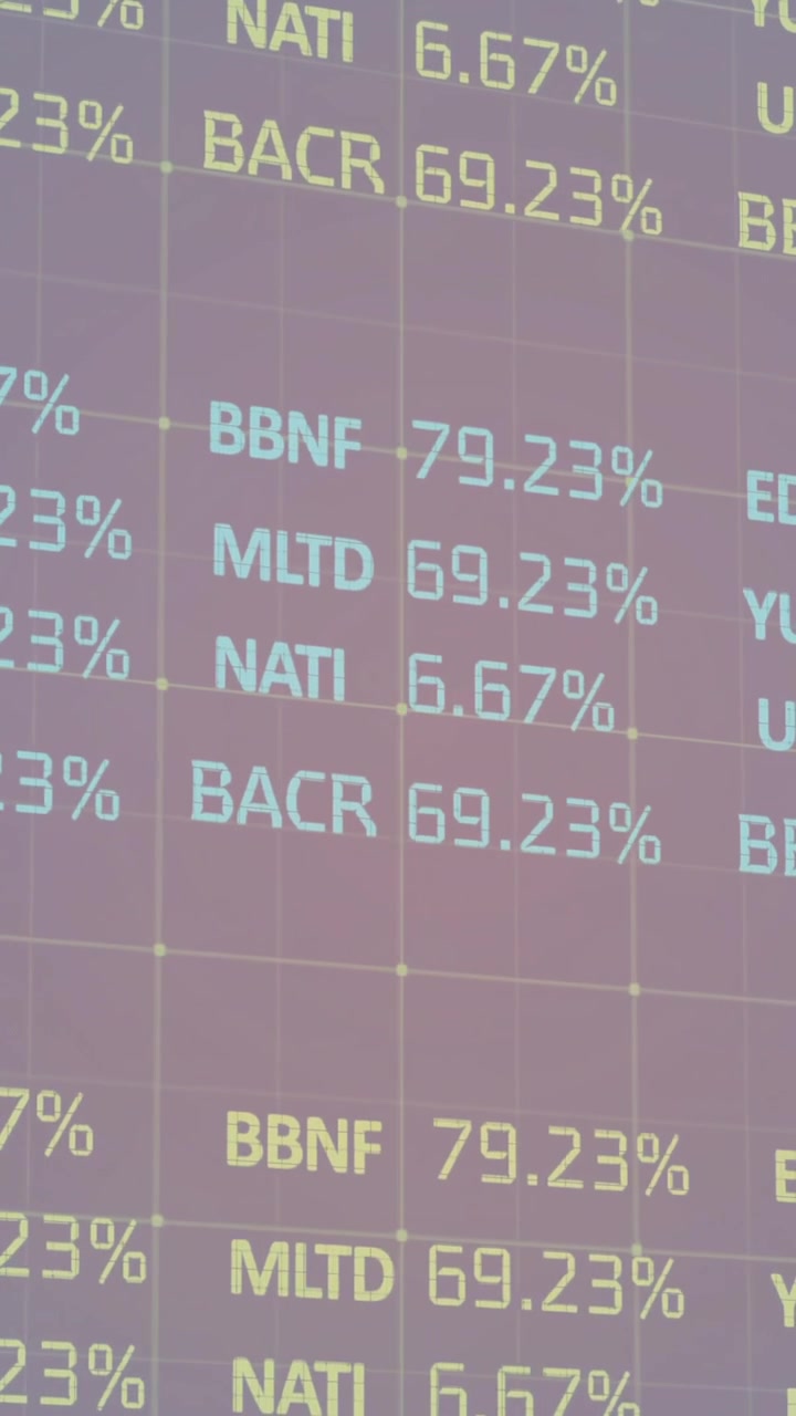 Animasi pemrosesan data keuangan di atas latar belakang gelap