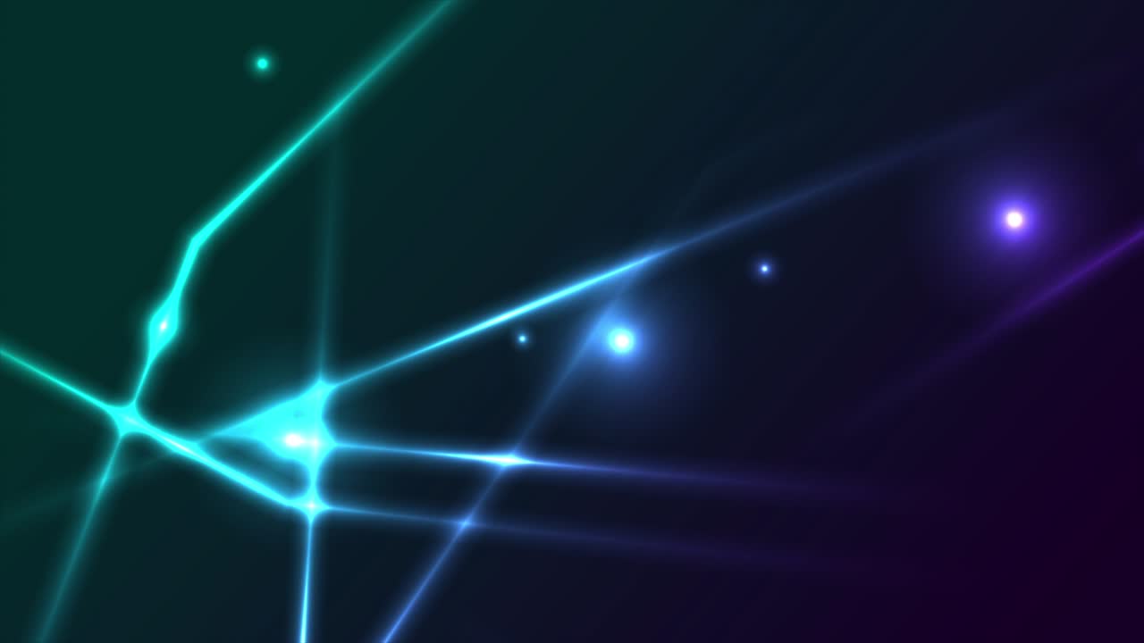 Cyan violet neon glowing laser lines hi-tech motion background