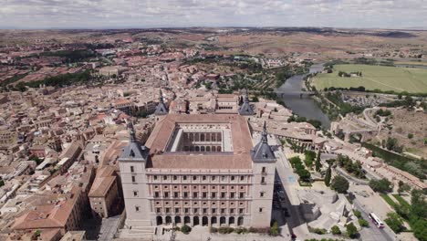 magnificent alcazar de toledo, towering above toledo city center