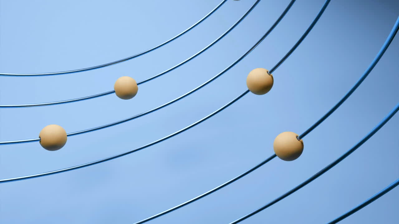 구와 선을 가진 추상적인 디자인