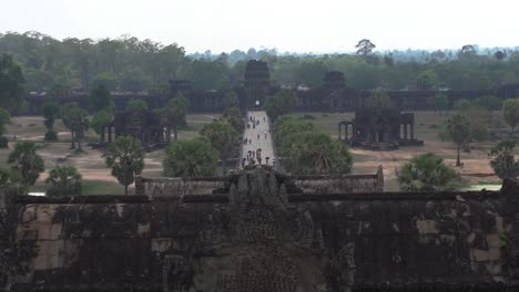 avenue to the entrance of main temple in angkor wat in cambodia, asia