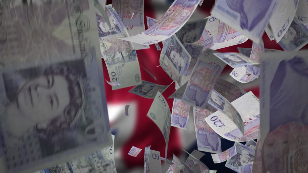 영국 발에 떨어지는 영국 파운드