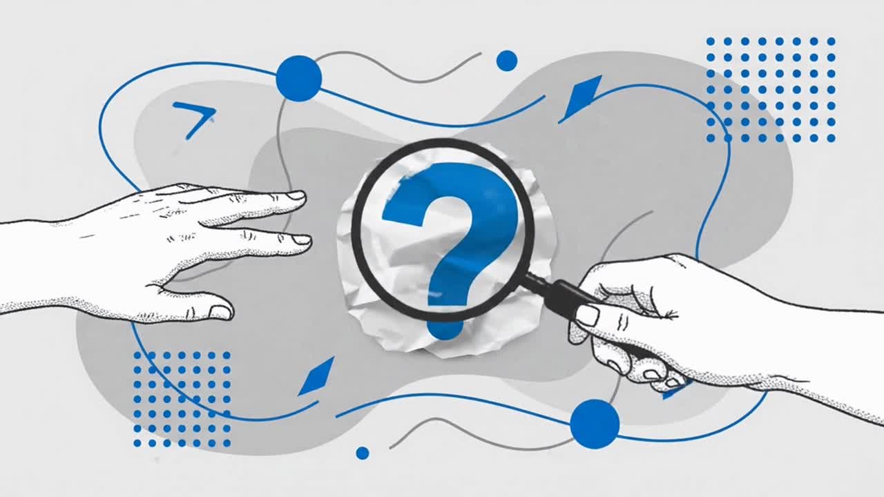 Finding solution animation with question mark