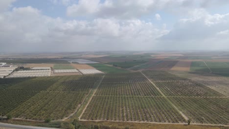 aerial-shot-of-harvest-field-at-sdot-nerge,-israel