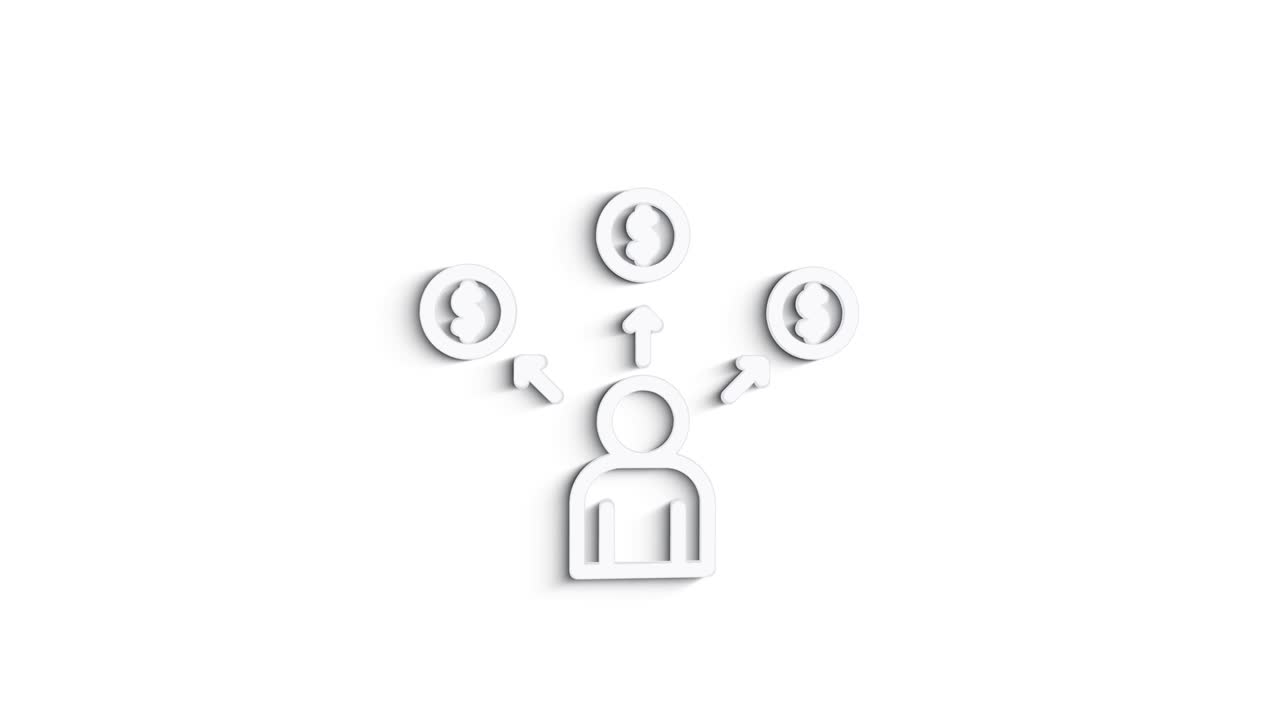 redes sociales diseño de íconos de sombra 3d aislados en fondo blanco. iconos web de esquema. gráficos en movimiento.