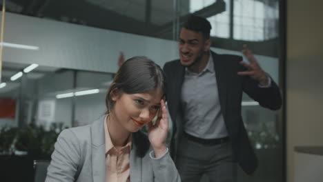 employee distressed by shouting manager in an office conflict