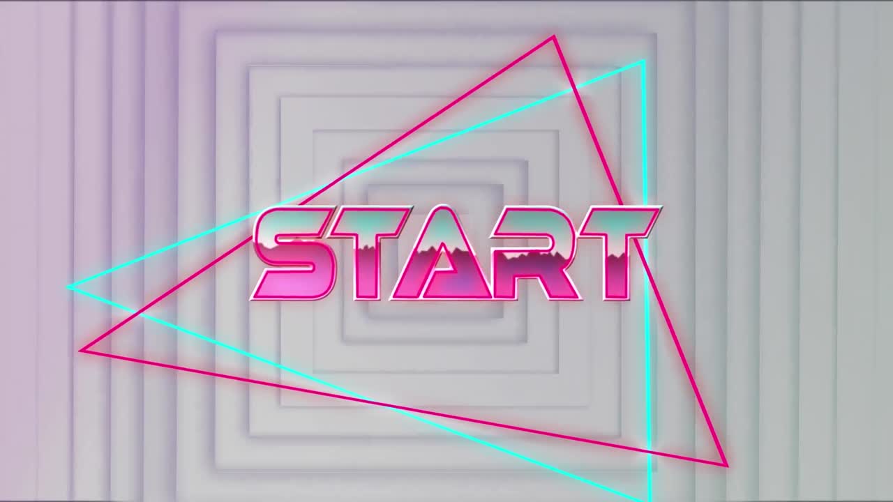 animación del texto de inicio sobre rastros de luz sobre fondo blanco