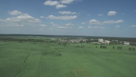 aerial view of a rural town