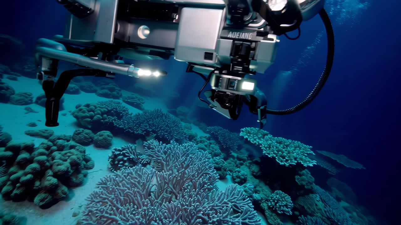 Underwater Robot Exploring Coral Reef