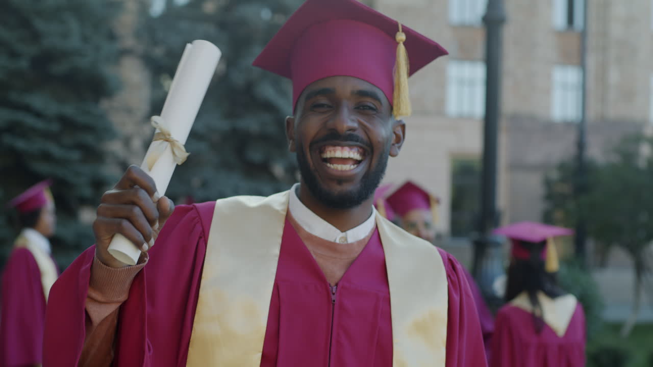 Happy Graduate Celebrating Graduation