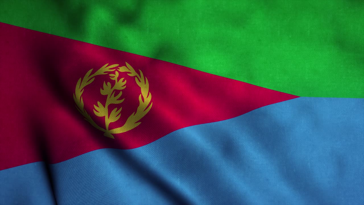 bandera de eritrea ondeando en el viento. bandera nacional de eritrea. signo de eritrea animación de bucle sin costuras. 4k