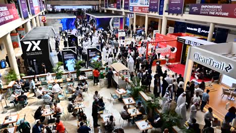 timelapse of the 44th edition of gitex global 2024 exhibition at the dubai world trade centre, dubai.