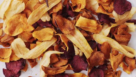 assortment of colorful roasted vegetable chips