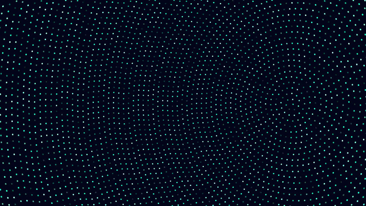 Dynamic blue dot pattern on dark background creates intricate visual depth