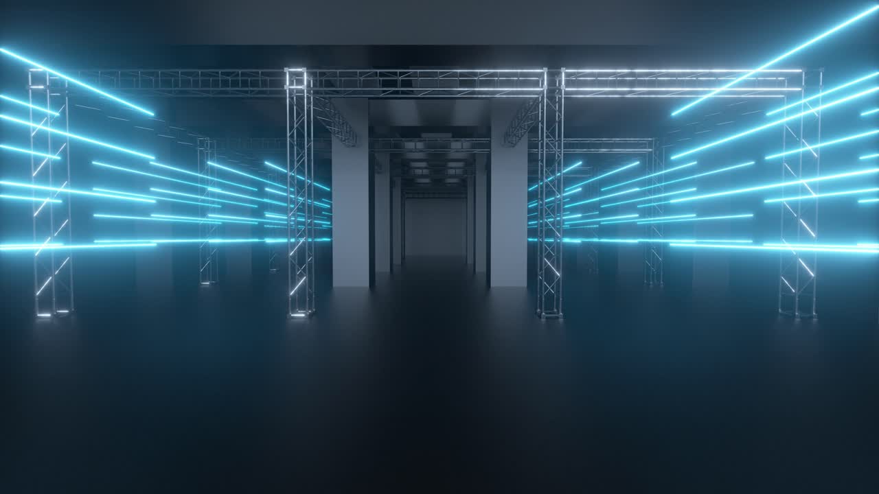 3d 렌더링을 통해 양쪽을 가로질러 빛나는 선으로 된 시멘트 강화.