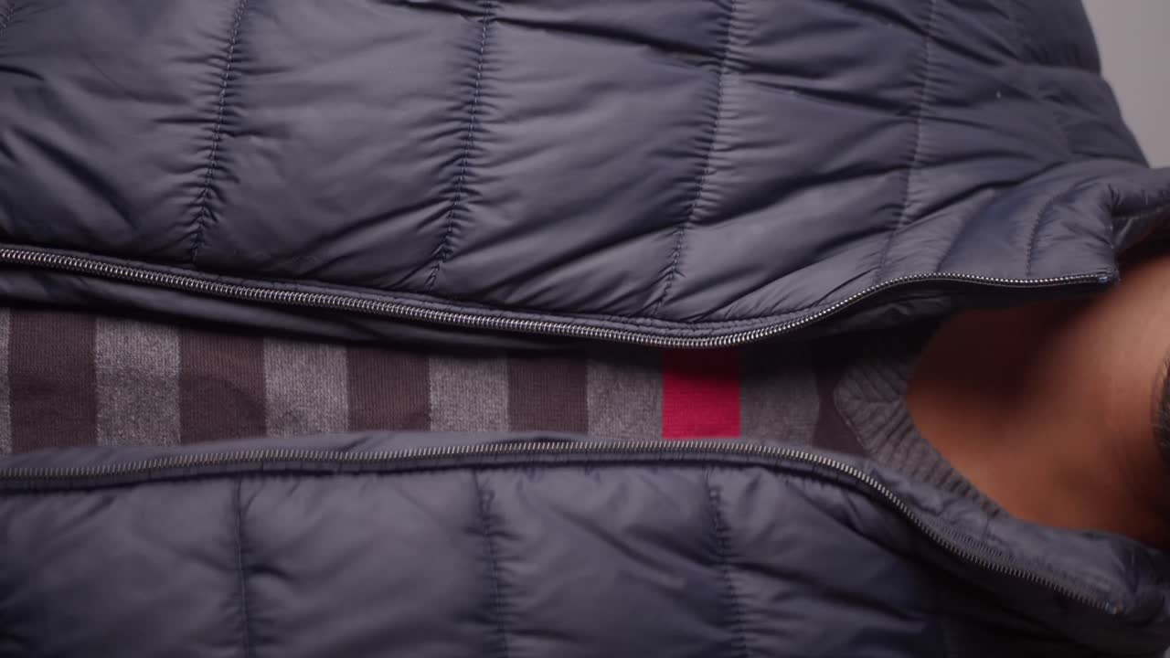 Close-up of a puffer vest