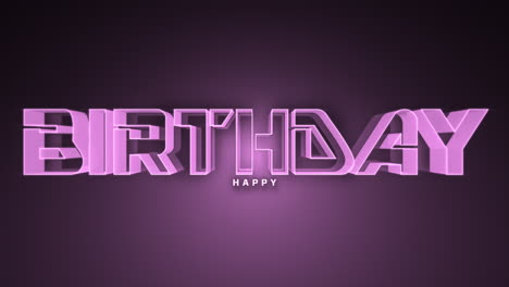 monochrome happy birthday text on dark purple gradient