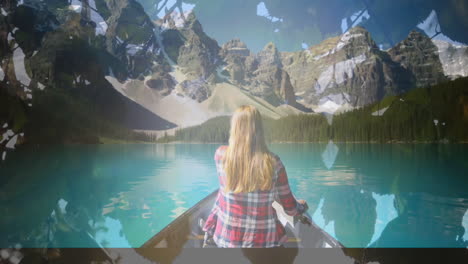 woman kayaking in a lake