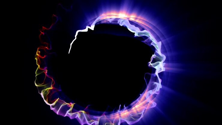 Anello di particelle magiche Sfondo astratto, Animazione, Rendering, Loop
