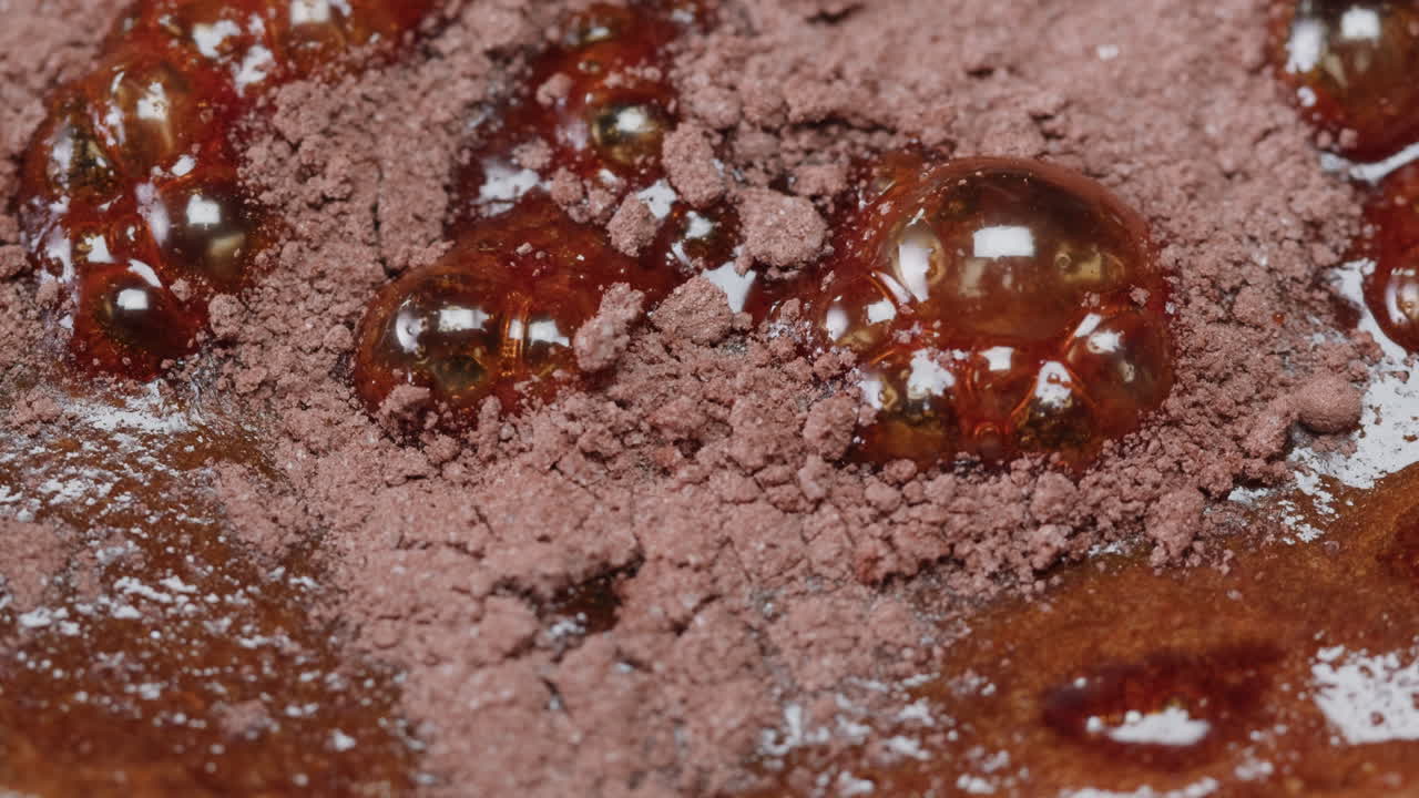 Close-up of Chocolate Mixture with Bubbles