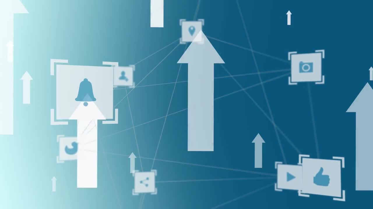 화살표 위의 연결 네트워크의 애니메이션