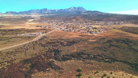 Aerial-Reveal-of-the-Diamond-Valley-Town-in-St