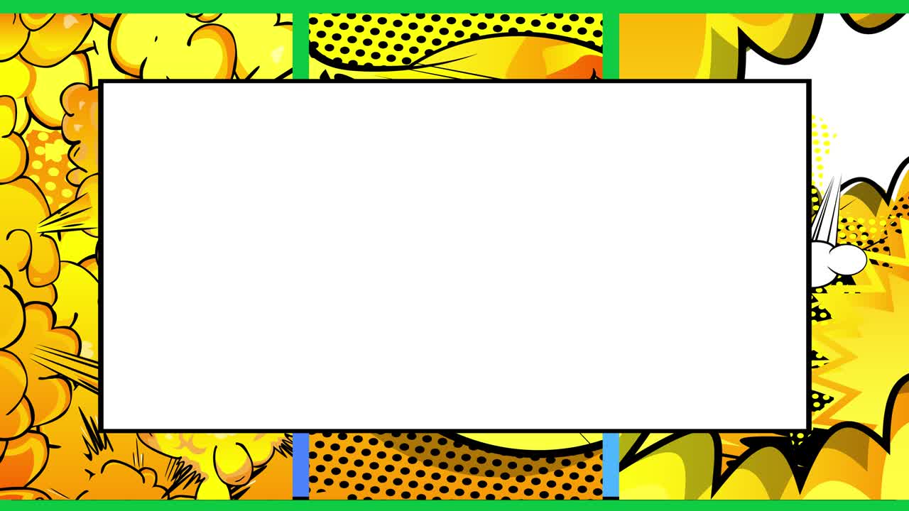 fondo abstracto con pantalla verde. cartel de movimiento. 4k cómics animados elementos en movimiento.