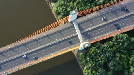 aerial view of traffic on highway road