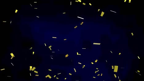 Animation-of-gold-confetti-falling-over-black-background