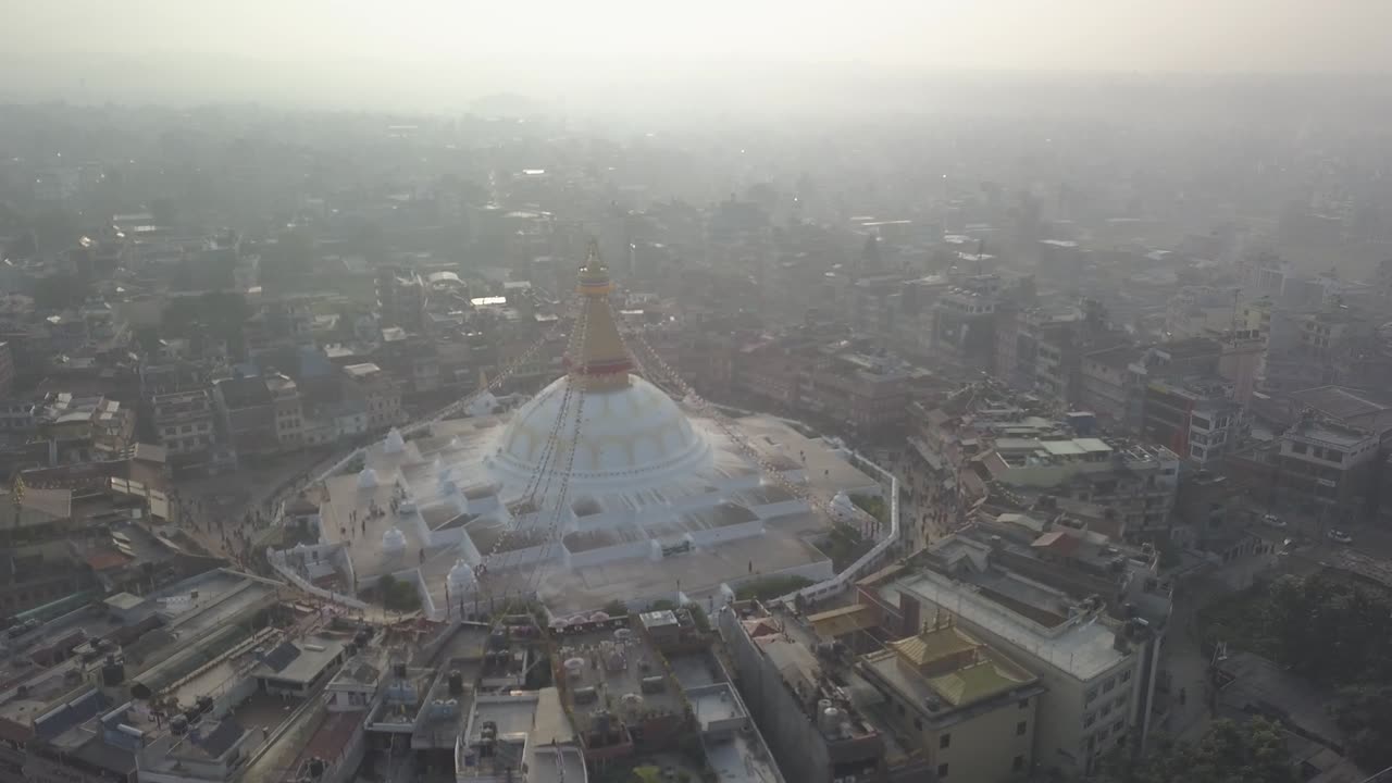 stupa bodhnath kathmandu, nepal - 26 de octubre de 2017