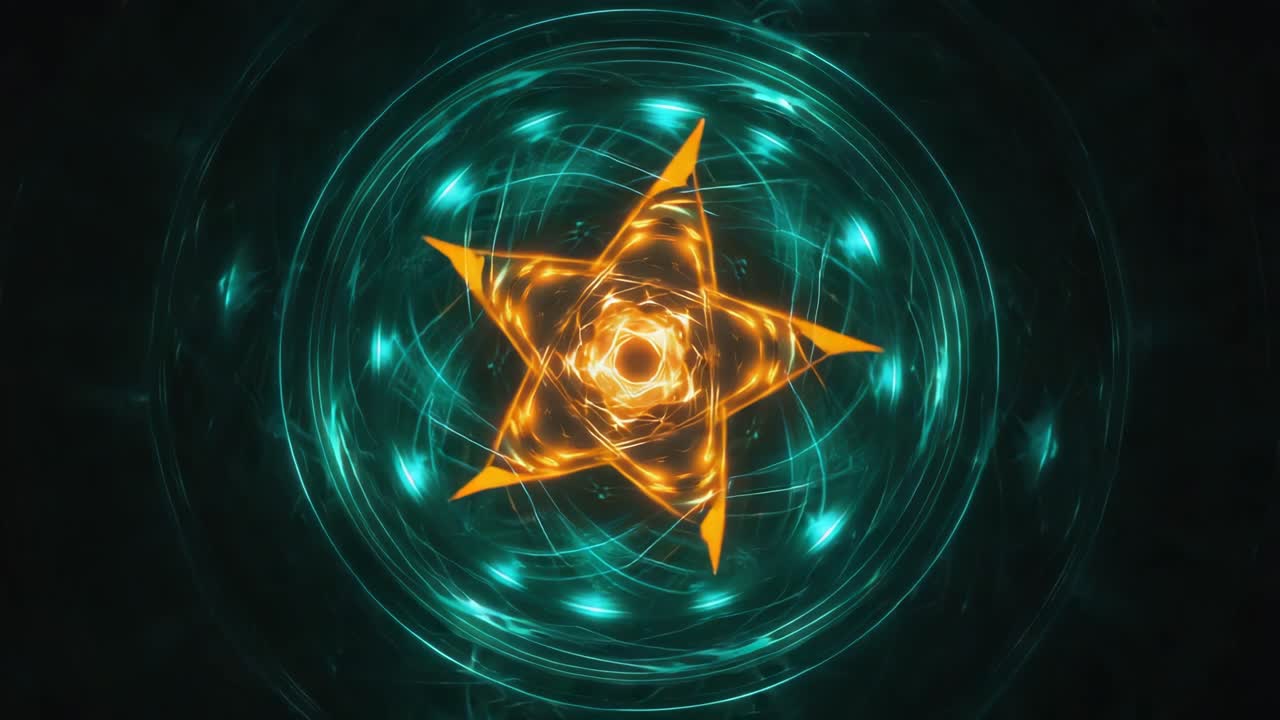 Glowing Six-Pointed Star Abstract Energy Pattern