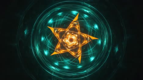glowing six-pointed star abstract energy pattern