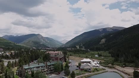 aerial view of the beautiful ski resort and lodging in keystone colorado in summer