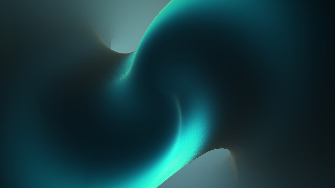 Modern glowing energy line moving through a dark virtual environment. Ideal for corporate technology presentations, innovation themes, or sci-fi interfaces